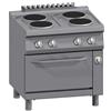 Ristoattrezzature Modello: 2590,Cucina 4 Piastre Elettriche + Forno Elettrico Statico1/1 GN