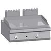 Ristoattrezzature Modello: 2605,Piastra Fry top acciaio inox professionale gas da banco 1/2 Liscio 1/2 Rigato Acciaio Dolce Top