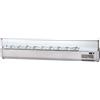 Ristoattrezzature Modello: 1004004,Vetrina refrigerata per vaschette 1/3 con vetri piani 1600 mm