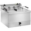 Ristoattrezzature Modello: 8706,Friggitrice elettrica da banco 18 lt singola vasca professionale con rubinetto di scarico 9 kw