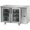 Ristoattrezzature Modello: 3467,Tavolo Refrigerato GN 1/1 con 2 porte in vetro predisposto per unità frigorifera remota