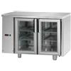 Ristoattrezzature Modello: 3470,Tavolo Refrigerato GN 1/1 con 2 porte in vetro predisposto per unità frigorifera remota a sinistra