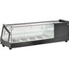 Ristoattrezzature Modello: 8751,Vetrina refrigerata da banco per antipasti e tapas 5 x GN 1/3 h 4,0 cm 0 +12 °C 1310x395x375h mm