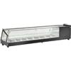 Ristoattrezzature Modello: 8754,Vetrina refrigerata da banco per antipasti e tapas 8 x GN 1/3 h 4,0 cm 0 +12 °C 1755x395x375h mm