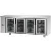Ristoattrezzature Modello: 3478,Tavolo Refrigerato GN 1/1 con 4 porte in vetro predisposto per unità frigorifera remota a sinistra
