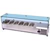 Ristoattrezzature Modello: 8789_3,Vetrina refrigerata a basso consumo energetico portacondimenti 180,5×39,5×43,5h cm, portagusti per pizza GN 1/3 0+8°C con motore a destra