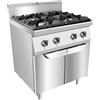 Ristoattrezzature Modello: 88440171598,Cucina a gas 4 fuochi professionale su mobile 21 Kw 800x700x1085h mm