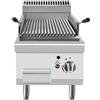 Ristoattrezzature Modello: 88460211600,Fry top griglia a pietra lavica a gas da banco con leva alza griglia 7 Kw 400x700x597h mm