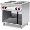 Ristoattrezzature Modello: 4075,Cucina professionale elettrica a 4 piastre con vano aperto Trifase