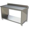 Ristoattrezzature Modello: 38250071,Tavolo in acciaio inox con fianchi, alzatina e ripiano profondità 700 mm 1400x700 mm