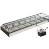 Ristoattrezzature Modello: 99020210020684,Vetrina frigo 806x410x250h mm 4 vaschette gn 1/3 refrigerata da banco nera con vetri dritti e motore remoto incluso