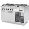 Ristoattrezzature Modello: 4094,Cucina professionale a gas 6 fuochi con forno elettrico termo ventilato GN 1/1