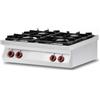 Ristoattrezzature Modello: 4096,Cucina a Gas 4 fuochi da banco in acciaio inox AISI 304