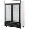 Ristoattrezzature Modello: 8875101001007,Armadio frigo refrigerato in acciaio smaltato bianco 2 ante in vetro a basso consumo energetico 1335 lt ventilato 0+8 °C