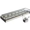 Ristoattrezzature Modello: 99020220060685,Vetrina frigo 1156x410x250h mm 6 vaschette gn 1/3 refrigerata da banco bianca con vetri dritti e motore remoto incluso