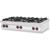 Ristoattrezzature Modello: 4097,Cucina a Gas 6 fuochi da banco in acciaio inox AISI 304