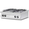 Ristoattrezzature Modello: 4100,Cucina a Gas 4 fuochi da banco in acciaio inox AISI 304 potenza totale fuochi 17 kW