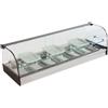 Ristoattrezzature Modello: 99120210060657,Vetrina frigo 806x410x330h mm 4 vaschette gn 1/3 refrigerata da banco a due piani bianca con vetri curvi e motore remoto incluso