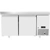 Ristoattrezzature Modello: 88880020071609,Tavolo frigo refrigerato a basso consumo energetico in acciaio inox con alzatina classe A 2 porte -2 +8 °C 1510x800x840h mm