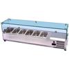 Ristoattrezzature Modello: 88911619007001,Vetrina refrigerata a basso consumo energetico portacondimenti 160,5x39,5x43,5h cm, portagusti per pizza GN 1/3 0+8 °C con motore a destra