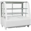 Ristoattrezzature Modello: 7629,Vetrina refrigerata da banco 4 lati vetro illuminazione led dimensioni 682x450x675 h mm capacità 100 lt