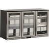 Ristoattrezzature Modello: 9919042003014,Retrobanco refrigerato statico 3 porte a battente con cremagliera per aggancio mensole termometro digitale 290 lt +0 +10 °C
