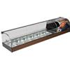 Ristoattrezzature Modello: 30150667014,Vetrina refrigerata illuminata a led con ripiano e decorazioni 1926x410x330h mm 8 vaschette