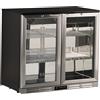 Ristoattrezzature Modello: 9919184002014,Retrobanco refrigerato statico 2 porte a battente con cremagliera per aggancio mensole termometro digitale 185 lt +0 +10 °C