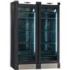Ristoattrezzature Modello: 99500400191871,Cantina vini refrigerazione statica 2 ante con ventola on/off colore frassino nero 252 bottiglie 1295x635x1880h mm