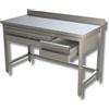 Ristoattrezzature Modello: 38210071002,Tavolo da lavoro con alzatina e cassetti profondità 700 mm 1400x700 mm 3 cassetti