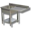 Ristoattrezzature Modello: 39690304,Lavello / lavatoio 1 vasca in acciaio inox con vano lavastoviglie dx 1200x600x850h mm