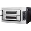 Ristoattrezzature Modello: 5009,Forno elettrico meccanico 2 camere interne da 620x500x120h mm - PORTE IN VETRO