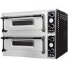 Ristoattrezzature Modello: 5014,Forno elettrico pizzeria per pizza meccanico 2 camere interne da 660x990x140h mm - 6+6 pizze - PORTA IN VETRO