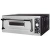 Ristoattrezzature Modello: 5017,Forno elettrico pizzeria per pizza meccanico 1 camera interna da 720x720x140h mm - 4 pizze - PORTA IN VETRO