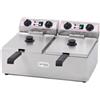 Ristoattrezzature Modello: 3645,Friggitrice Elettrica professionale 10+10 litri doppia vasca in acciaio inox per Pub Bar Ristoranti da banco