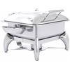 Ristoattrezzature Modello: 5115,Chafing dish rettangolare GN 2/3 a induzione con finestra e chiusura assistita 4.8 lt 400x430x320 h mm