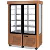 Ristoattrezzature Modello: 6558,Vetrina Pasticceria in legno Statica 2 ante 4 lati espositivi maxi illuminazione led