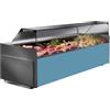 Ristoattrezzature Modello: 10601249154048,Banco refrigerato per pasticceria panineria ventilato blu pastello +3 +5°C 152x100x119,1h cm frontale basso