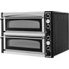 Ristoattrezzature Modello: 100460080011989,Forno elettrico pizzeria per pizza meccanico trifase porta in vetro capacità 6+6 pizze 2 camere da 720x1080x140h mm