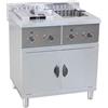 Ristoattrezzature Modello: 5913,Friggitrice elettrica capacità Olio 25+25 Lt su mobile doppia vasca professionale 18 kw