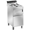 Ristoattrezzature Modello: 5909,Friggitrice elettrica capacità Olio 12 Lt su mobile singola vasca professionale 9 kw