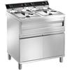 Ristoattrezzature Modello: 5910,Friggitrice elettrica 12+12 lt su mobile doppia vasca professionale 9+9 kw