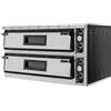 Ristoattrezzature Modello: 100480090011991,Forno elettrico pizzeria per pizza plus meccanico trifase capacità 9+9 pizze 2 camere da 1080x1080x140h mm