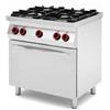 Ristoattrezzature Modello: 106090000012233,Cucina professionale a gas 4 fuochi con forno a gas statico capacità 4 teglie GN 1/1 80x70x90h cm