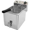 Ristoattrezzature Modello: 6154,Friggitrice Elettrica 10lt da banco con scarico in acciaio inox