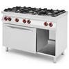 Ristoattrezzature Modello: 106090010032508,Cucina professionale a gas 6 fuochi con forno a gas statico e grill capacità 4 teglie GN 1/1 120x70x90h cm