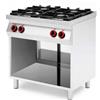 Ristoattrezzature Modello: 106100002233,Cucina professionale a gas 4 fuochi con vano aperto 80x70x90h cm