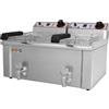 Ristoattrezzature Modello: 6161,Friggitrice elettrica da banco 7+7 lt