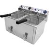 Ristoattrezzature Modello: 6153,Friggitrice Elettrica da banco 8+8 lt