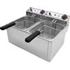 Ristoattrezzature Modello: 6151,Friggitrice Elettrica 6+6 lt da banco con Rubinetto